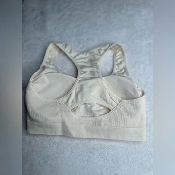 Racerback Sports Bra Removable Pad Size S Rene Rofe Nordstrom Rack Ivory/Cream - Picture 7 of 9